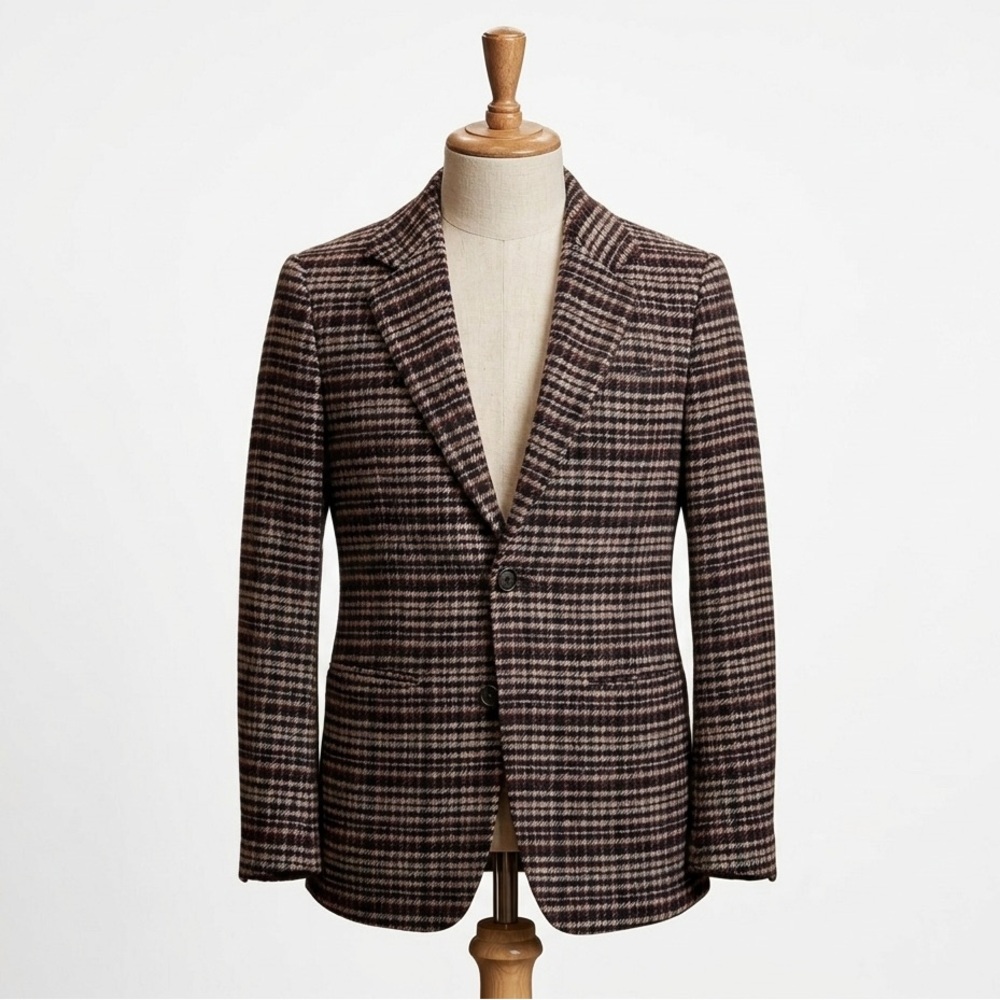 Abercrombie & Fitch Plaid‎ Wool-Blend Dad oversized Blazer - XSP